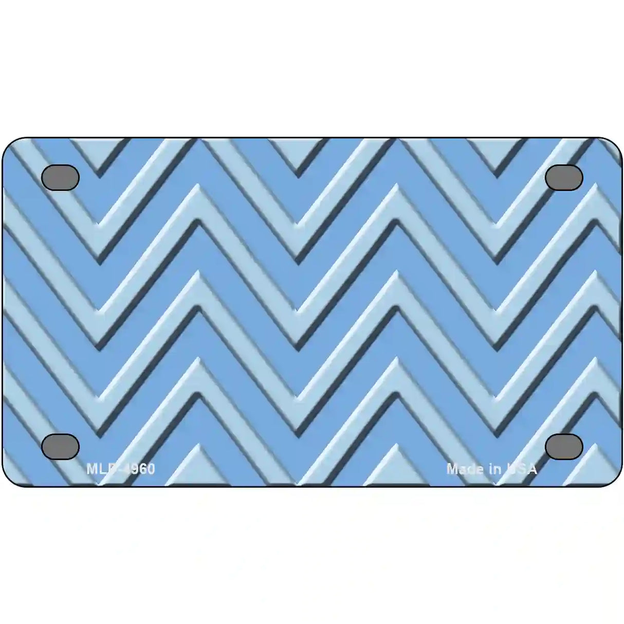 Light Blue Lighter Blue Chevron Metal Novelty License Plate 4" x 2.2" (MLP)