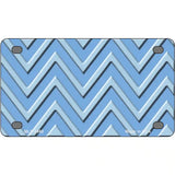 Light Blue Lighter Blue Chevron Metal Novelty License Plate 4" x 2.2" (MLP)