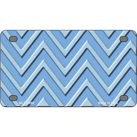 Light Blue Lighter Blue Chevron Metal Novelty License Plate 4" x 2.2" (MLP)