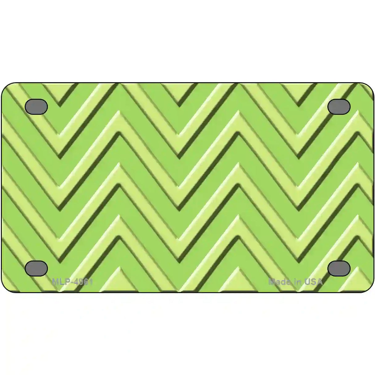 Lime Green Lighter Lime Green Chevron Metal Novelty License Plate 4" x 2.2" (MLP)