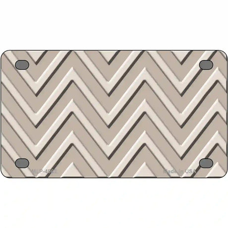 Tan Light Tan Chevron Metal Novelty License Plate 4" x 2.2" (MLP)