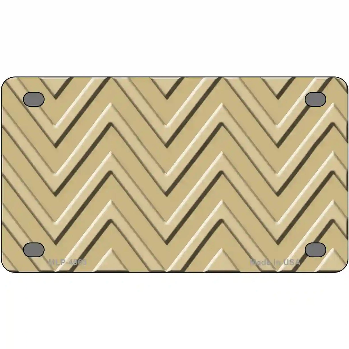 Gold Light Gold Chevron Metal Novelty License Plate 4" x 2.2" (MLP)