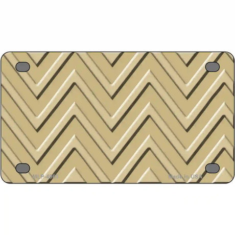 Gold Light Gold Chevron Metal Novelty License Plate 4" x 2.2" (MLP)