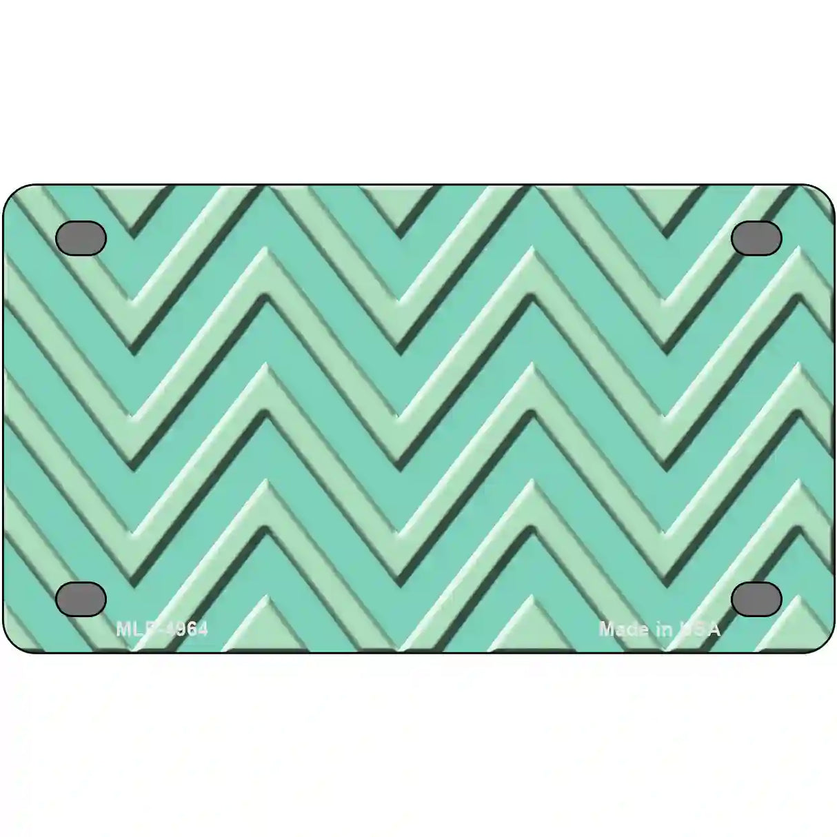 Mint Light Mint Chevron Metal Novelty License Plate 4" x 2.2" (MLP)