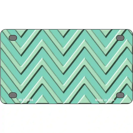 Mint Light Mint Chevron Metal Novelty License Plate 4" x 2.2" (MLP)