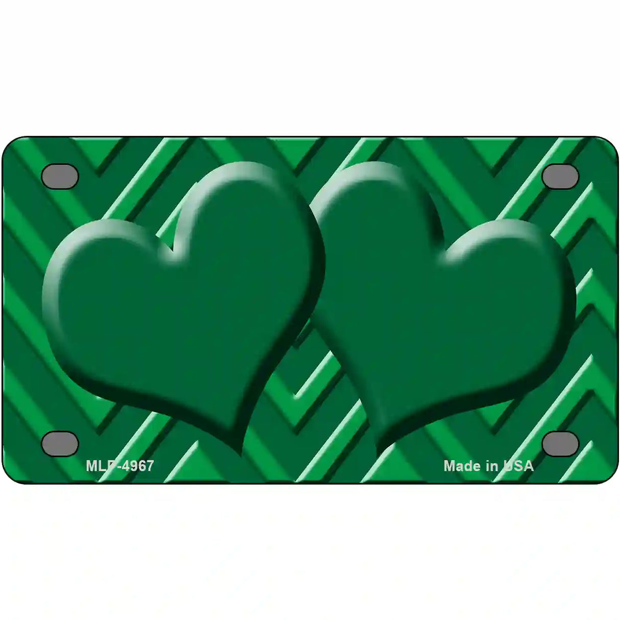 Green Light Green Heart Chevron Metal Novelty License Plate 4" x 2.2" (MLP)