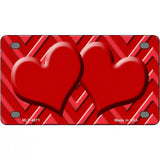 Red Light Red Heart Chevron Metal Novelty License Plate 4" x 2.2" (MLP)