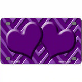 Purple Light Purple Heart Chevron Metal Novelty License Plate 4" x 2.2" (MLP)