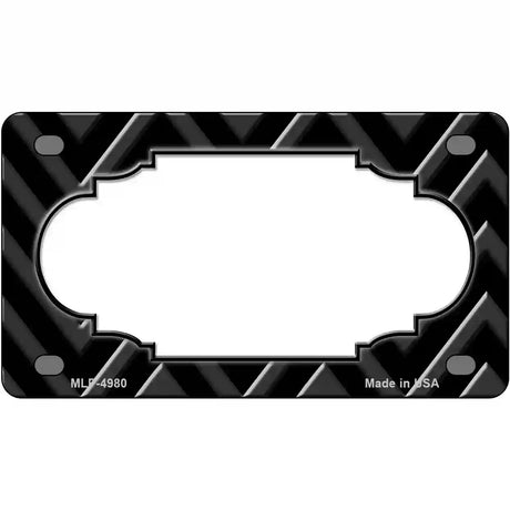 Black Light Black Scallop Chevron Metal Novelty License Plate 4" x 2.2" (MLP)