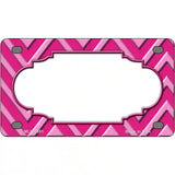 Pink Light Pink Scallop Chevron Metal Novelty License Plate 4" x 2.2" (MLP)