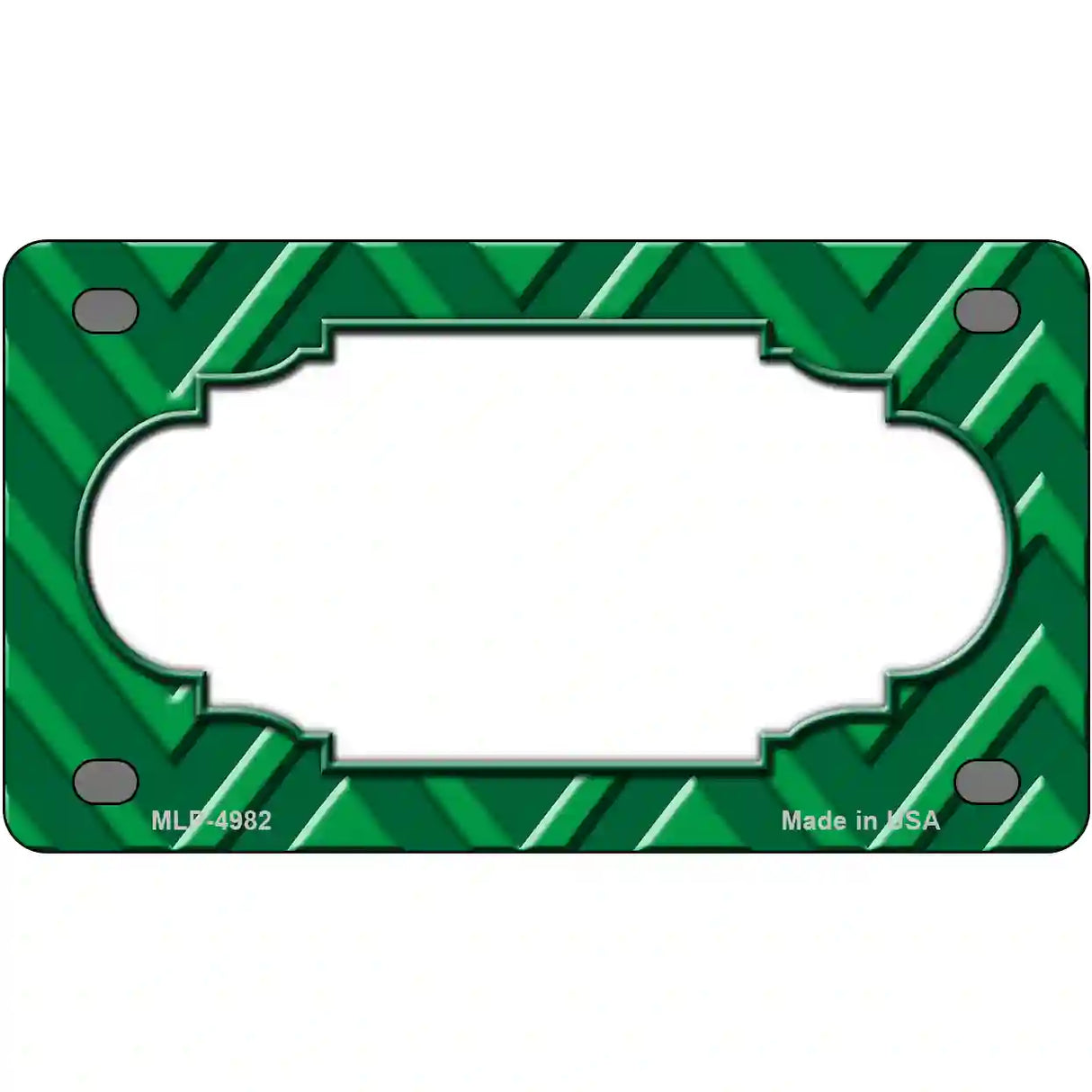 Green Light Green Scallop Chevron Metal Novelty License Plate 4" x 2.2" (MLP)