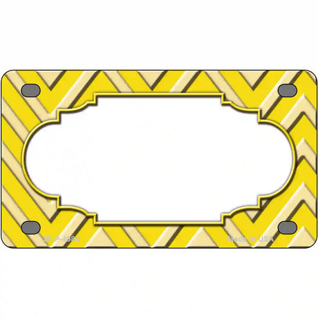 Yellow Light Yellow Scallop Chevron Metal Novelty License Plate 4" x 2.2" (MLP)