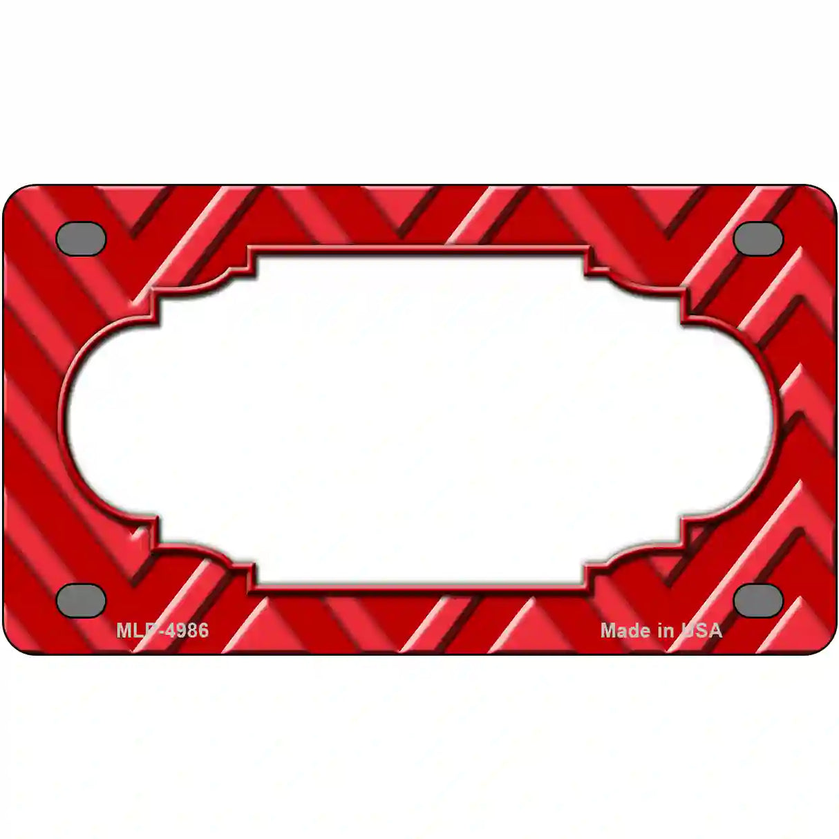 Red Light Red Chevron Metal Novelty License Plate LP-4986 4" x 2.2" (MLP)