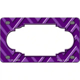 Purple Light Purple Scallop Chevron Metal Novelty License Plate 4" x 2.2" (MLP)