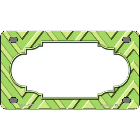 Lime Green Lighter Lime Green Scallop Chevron Metal Novelty License Plate 4" x 2.2" (MLP)