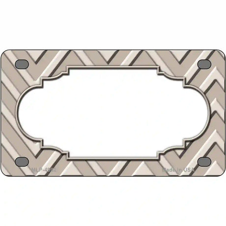 Tan Light Tan Scallop Chevron Metal Novelty License Plate 4" x 2.2" (MLP)