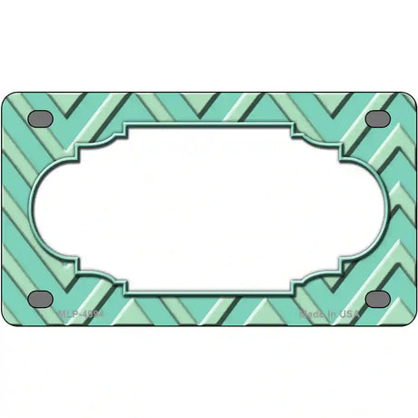 Mint Light Mint Scallop Chevron Metal Novelty License Plate 4" x 2.2" (MLP)