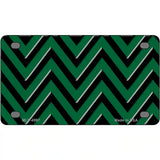 Green Black Chevron Metal Novelty License Plate 4" x 2.2" (MLP)