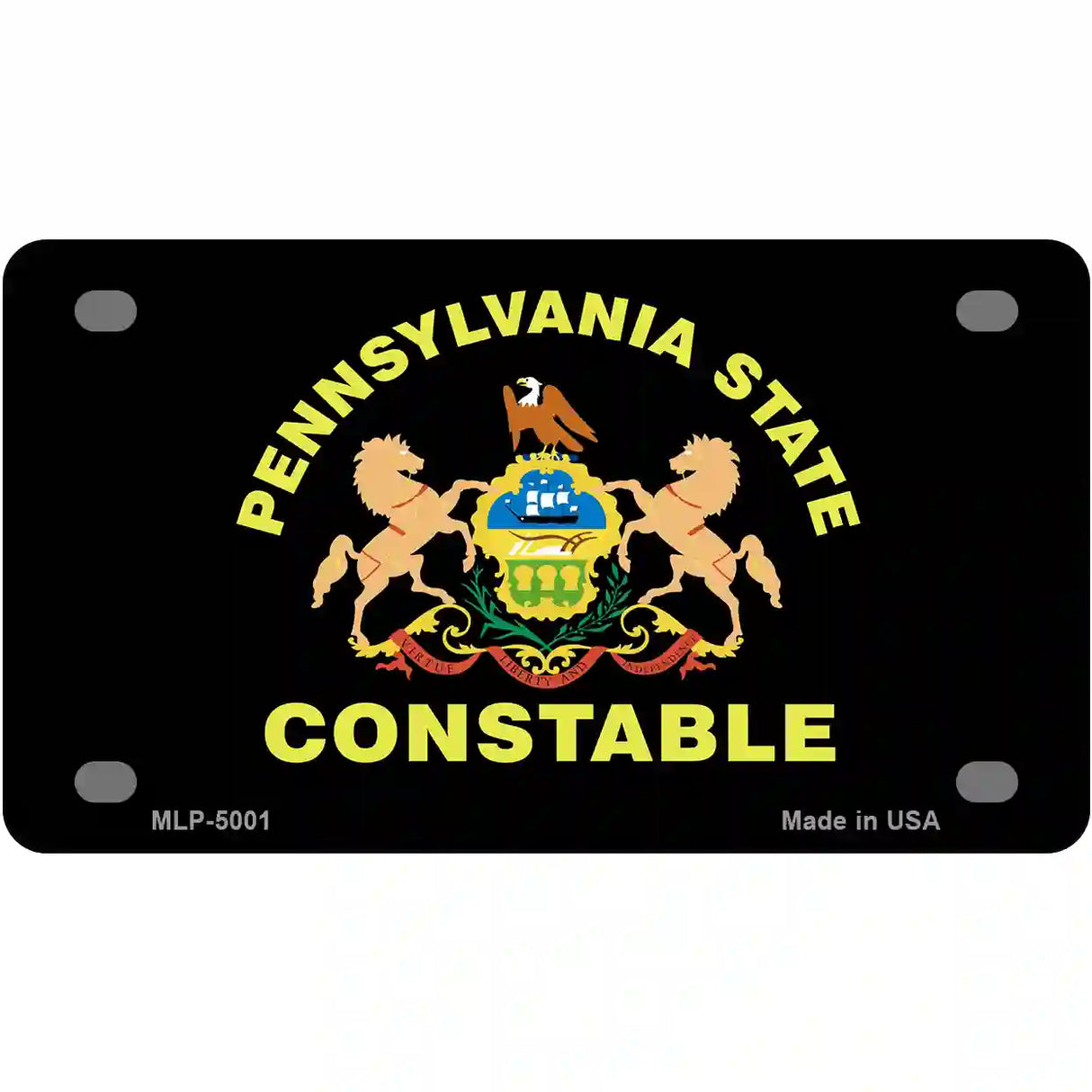 PA Constable Star Seal Metal Novelty License Plate 4" x 2.2" (MLP)