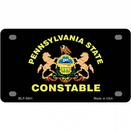 PA Constable Star Seal Metal Novelty License Plate 4" x 2.2" (MLP)