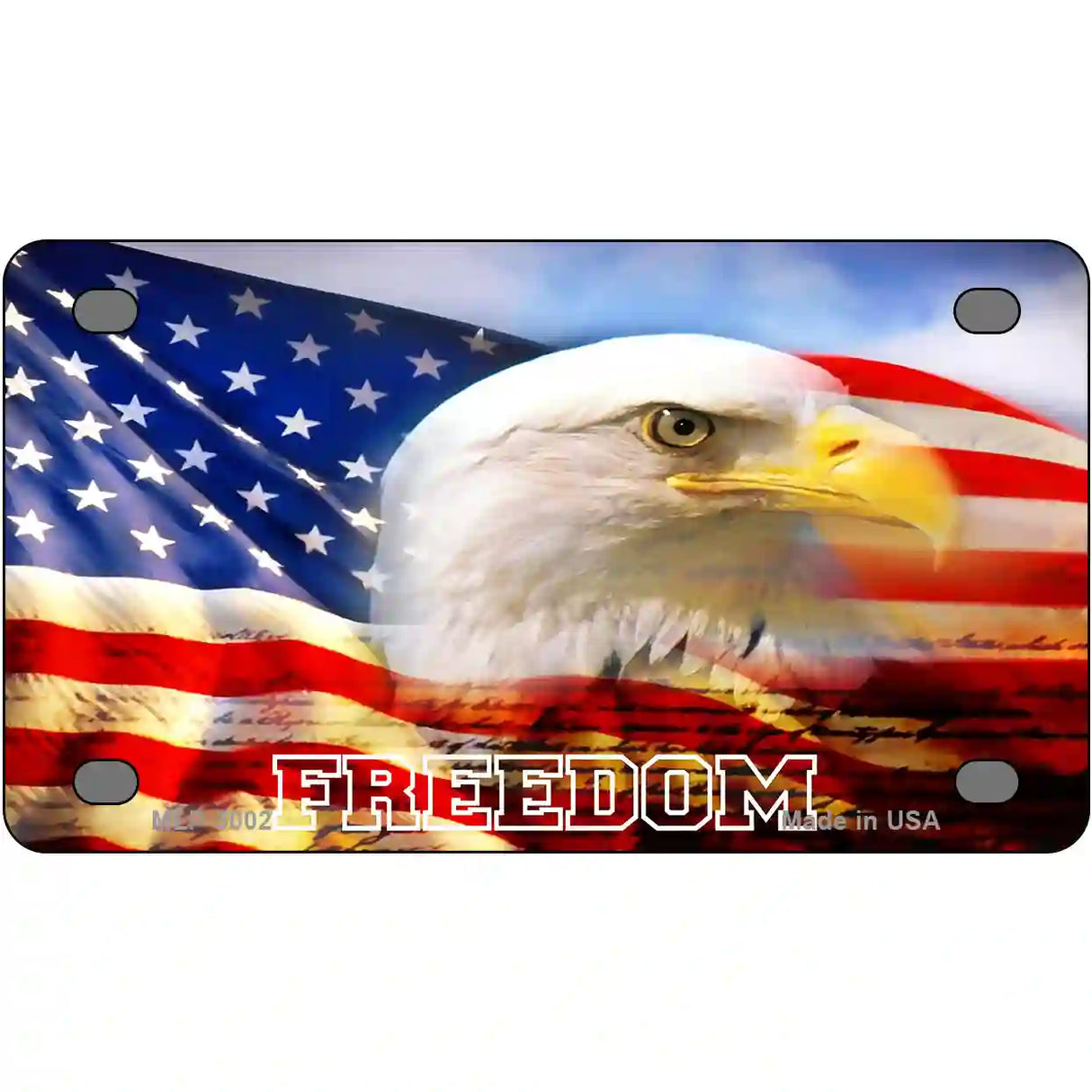 Freedom Bald Eagle Metal Novelty License Plate 4" x 2.2" (MLP)