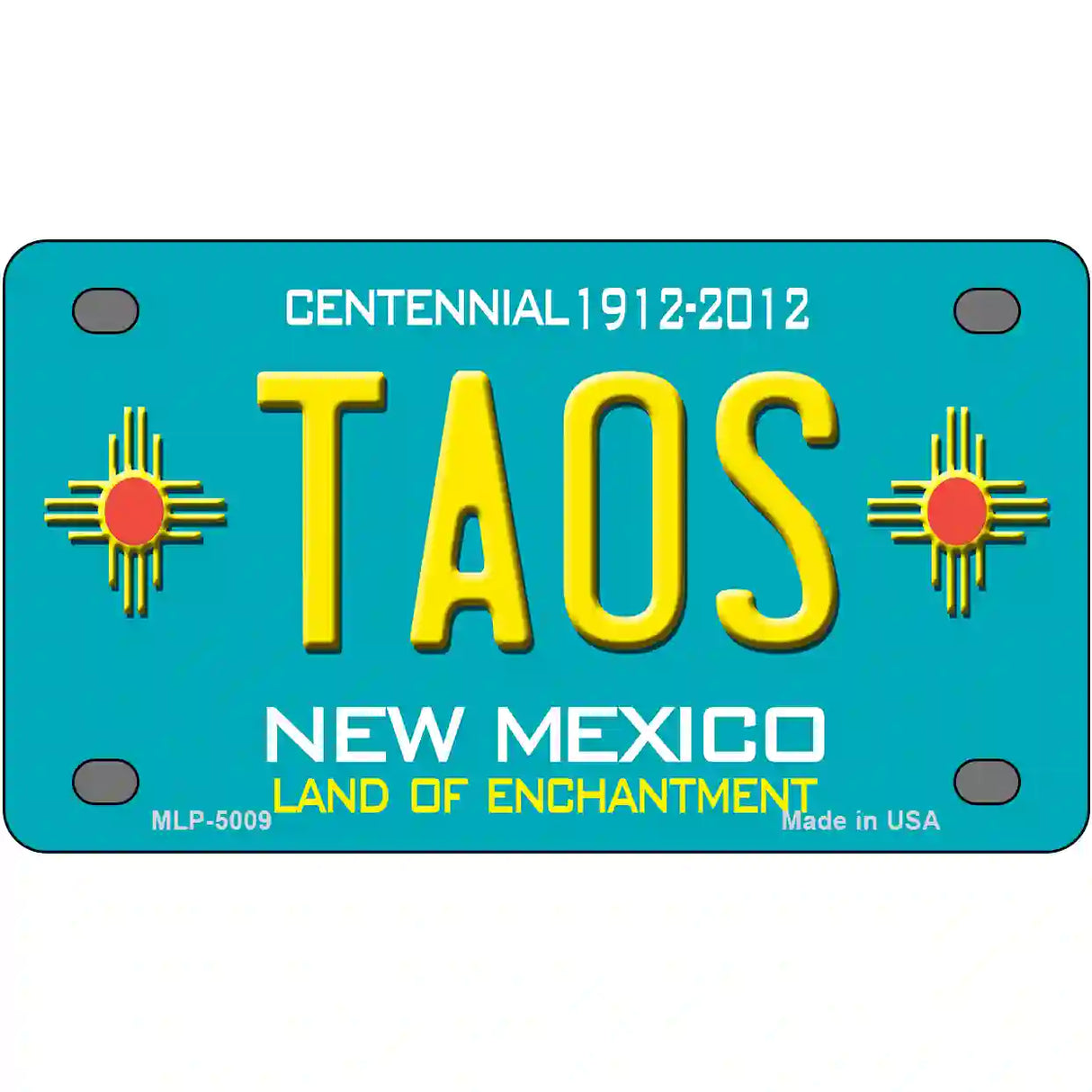 Taos Teal New Mexico Novelty License Plate 4" x 2.2" (MLP)