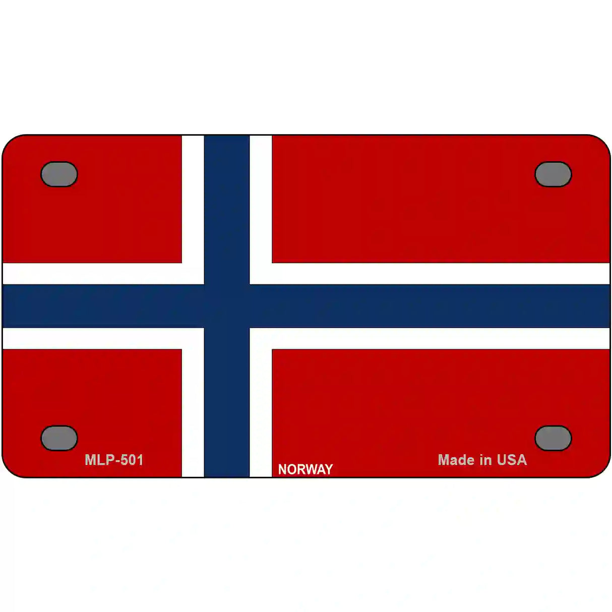 Norway Flag Metal Novelty License Plate 4" x 2.2" (MLP)