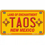 Taos Yellow New Mexico Novelty License Plate 4" x 2.2" (MLP)