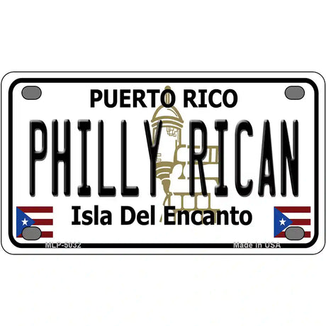 Philly Rican Puerto Rico Metal Novelty License Plate 4" x 2.2" (MLP)