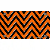 Orange Black Chevron Metal Novelty License Plate 4" x 2.2" (MLP)