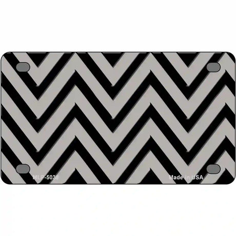 Grey Black Chevron Metal Novelty License Plate 4" x 2.2" (MLP)