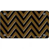 Brown Black Chevron Metal Novelty License Plate 4" x 2.2" (MLP)