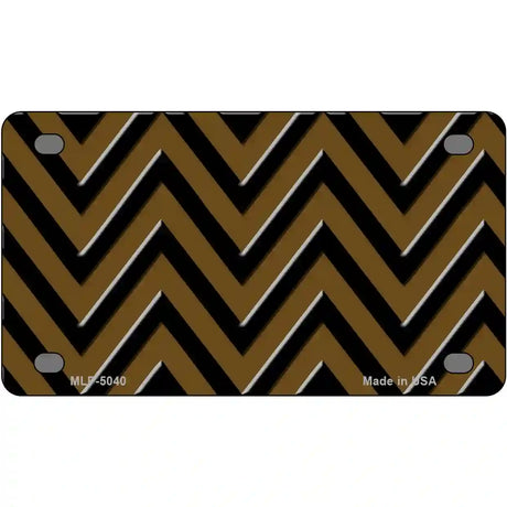 Brown Black Chevron Metal Novelty License Plate 4" x 2.2" (MLP)