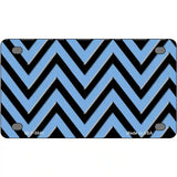 Light Blue Black Chevron Metal Novelty License Plate 4" x 2.2" (MLP)