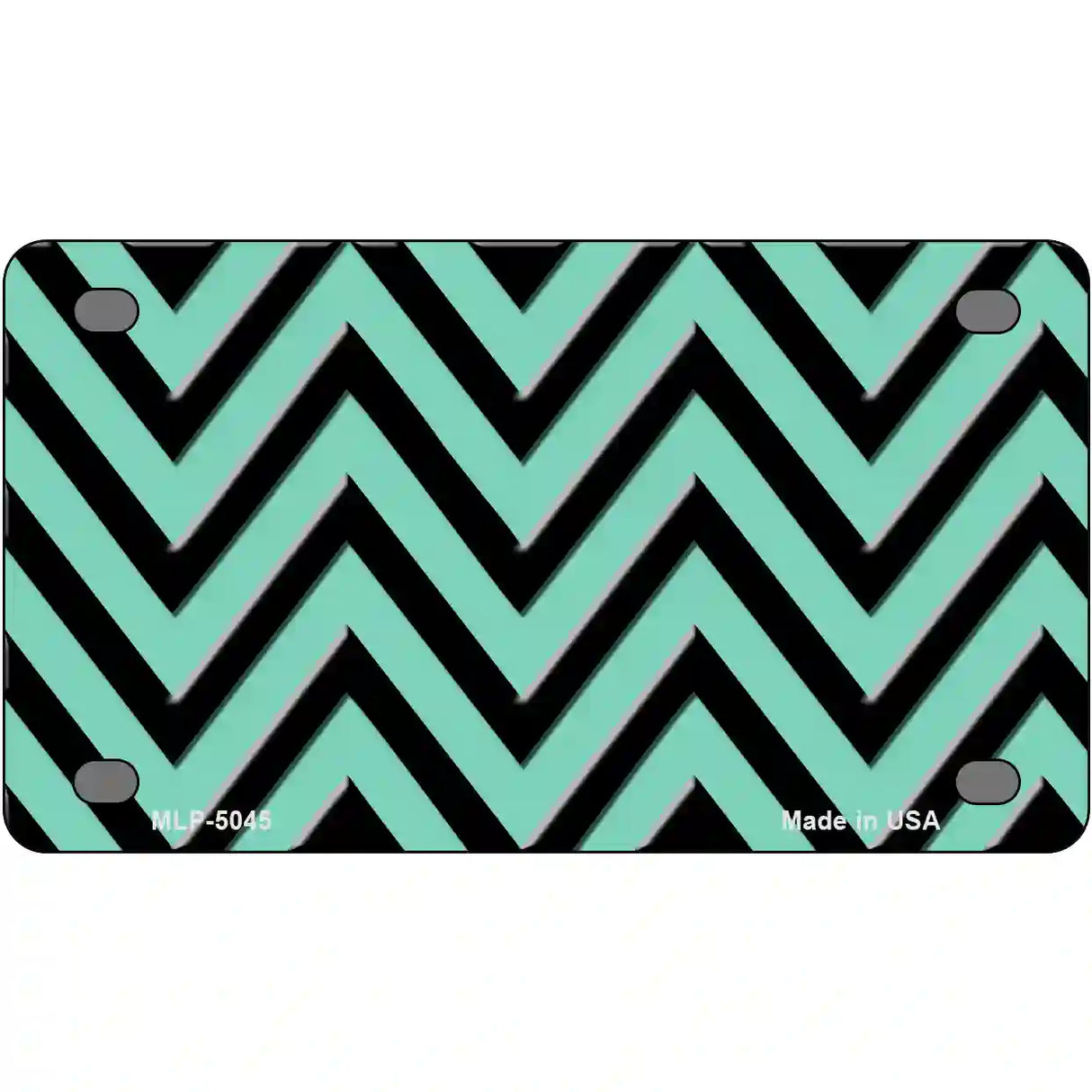 Mint Black Chevron Metal Novelty License Plate 4" x 2.2" (MLP)