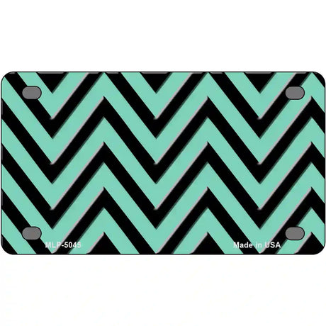 Mint Black Chevron Metal Novelty License Plate 4" x 2.2" (MLP)