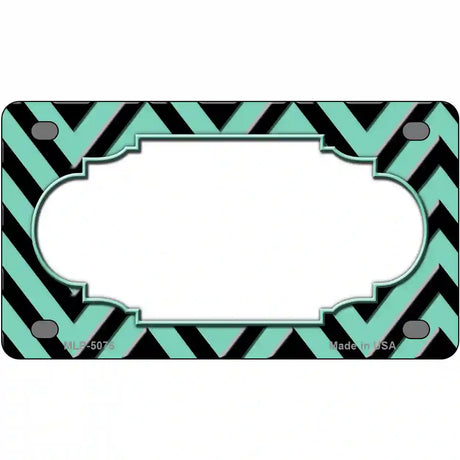 Mint Black Chevron Scallop Metal Novelty License Plate 4" x 2.2" (MLP)