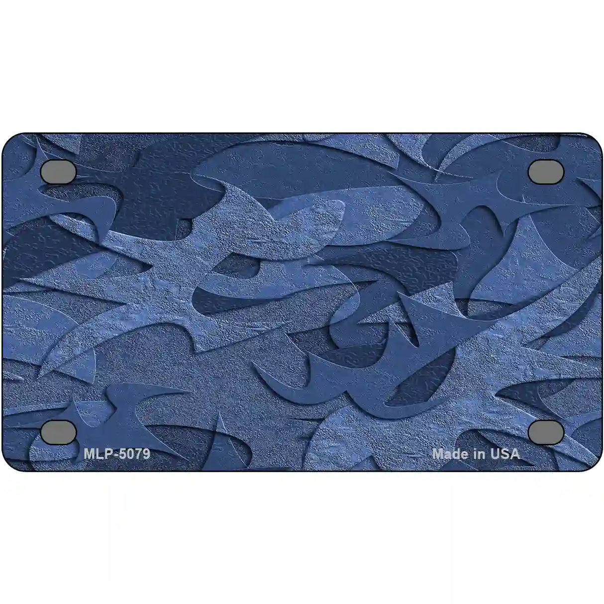 Camouflage Solid Blue Metal Novelty License Plate 4" x 2.2" (MLP)