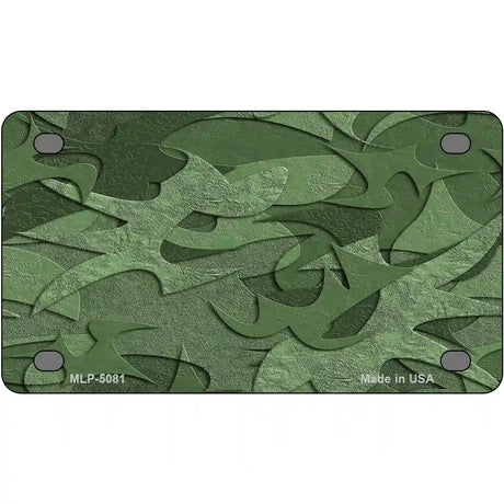 Green Camouflage Metal Novelty License Plate 4" x 2.2" (MLP)