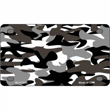 Black And White Camouflage Metal Novelty License Plate 4" x 2.2" (MLP)