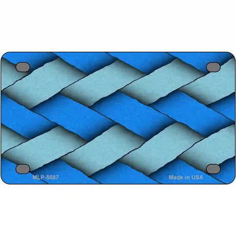 Weave Blue Metal Novelty License Plate 4" x 2.2" (MLP)