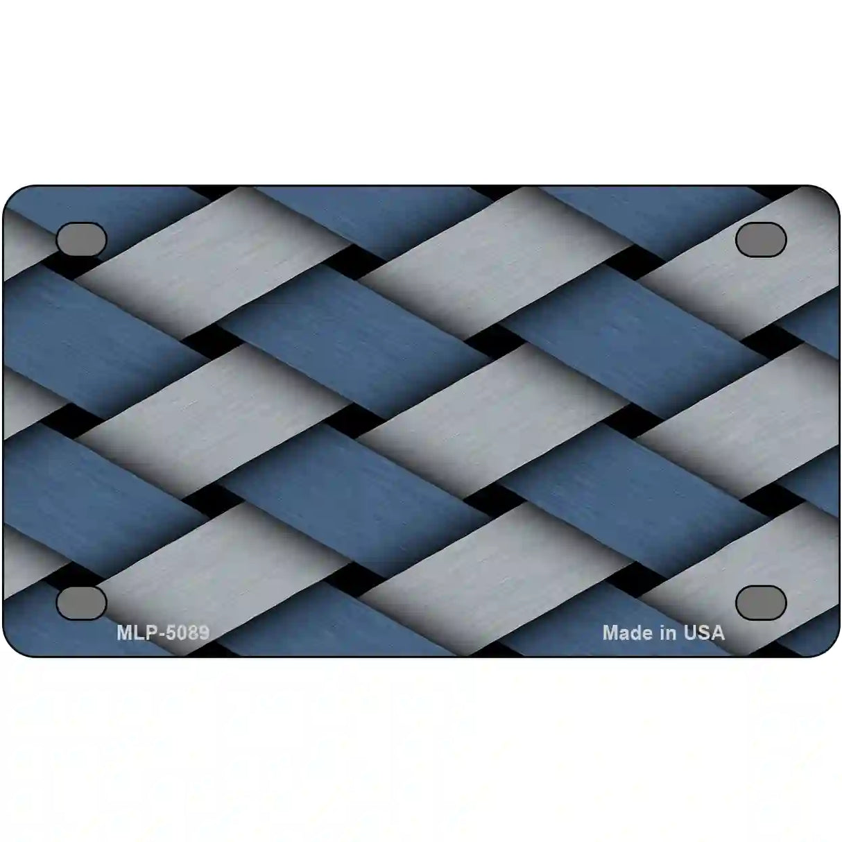 Weave Blue & Gray Metal Novelty License Plate 4" x 2.2" (MLP)