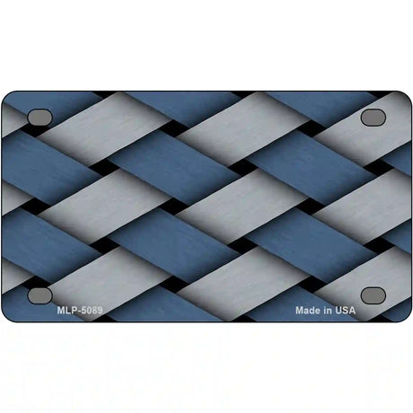 Weave Blue & Gray Metal Novelty License Plate 4" x 2.2" (MLP)