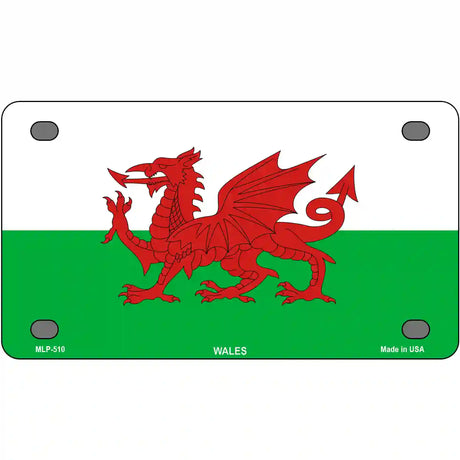 Wales Flag Metal Novelty License Plate 4" x 2.2" (MLP)