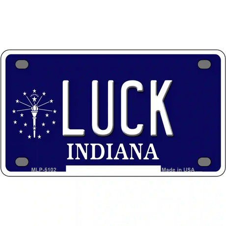 Luck Indiana State Metal Novelty License Plate 4" x 2.2" (MLP)