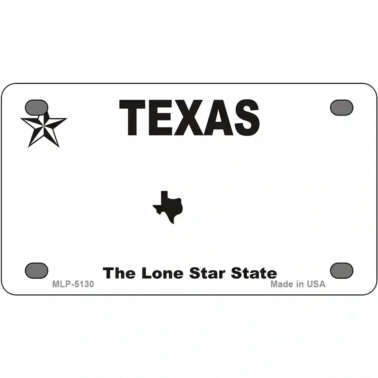 Texas White Blank Novelty Metal License Plate 4" x 2.2" (MLP)