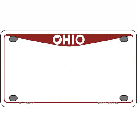 Ohio Red Blank Novelty Metal License Plate 4" x 2.2" (MLP)