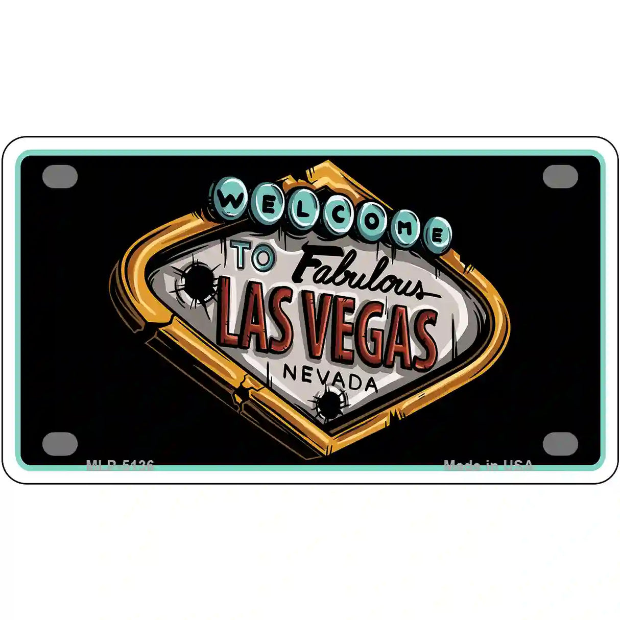 Welcome To Las Vegas Novelty Metal License Plate 4" x 2.2" (MLP)