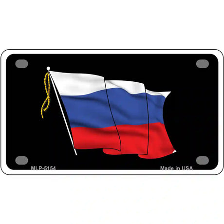 Russian Waving Flag Metal Novelty License Plate 4" x 2.2" (MLP)