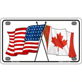 United States Canadian Flag Metal Novelty License Plate 4" x 2.2" (MLP)